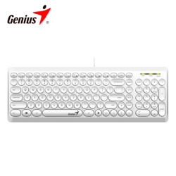 TECLADO GENIUS SLIMSTAR Q200 USB MULTIMEDIA SP BLANCO