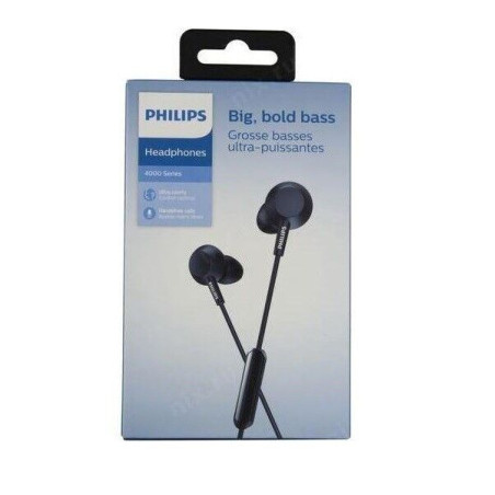 AUDIFONO PHILIPS IN-EAR TAE4105BK CON MICROFONO 3.5MM BASS BLACK