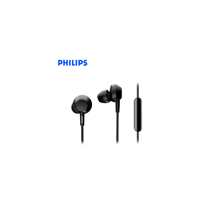 AUDIFONO PHILIPS IN-EAR TAE4105BK CON MICROFONO 3.5MM BASS BLACK