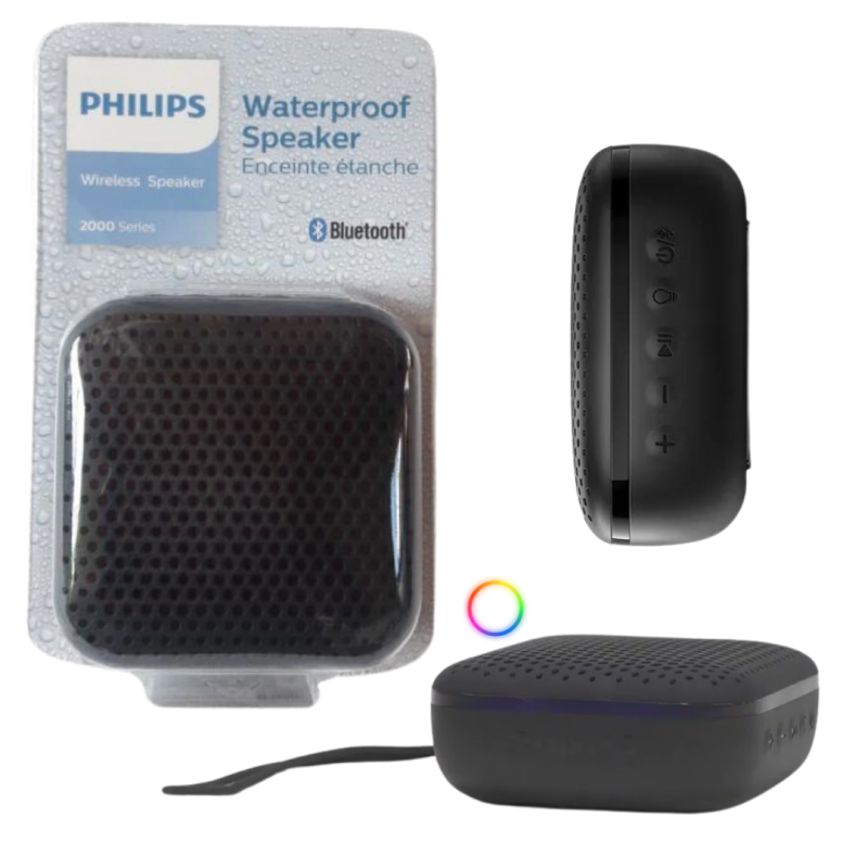 PARLANTE PHILIPS TAS2505 BLUETOOTH 10H 3W MIC IPX7 USB-C NEGRO PARLANTE PHILIPS TAS2505 BLUETOOTH 10H 3W MIC IPX7 USB-C NEGRO