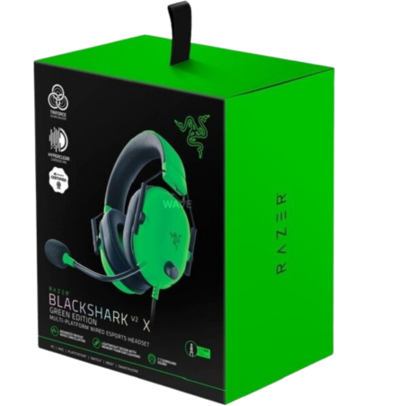 AUDIFONO RAZER BLACKSHARK V2 X MULTI-PLATFORM 50MM 7.1 GREEN CON MICROFONO