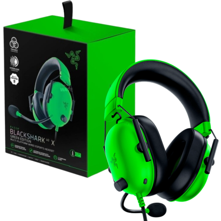 AUDIFONO RAZER BLACKSHARK V2 X MULTI-PLATFORM 50MM 7.1 GREEN CON MICROFONO