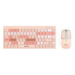 KIT TECLADO + MOUSE HAVIT KB831WB-SP INALAMBRICO BT COLOR ROSADO