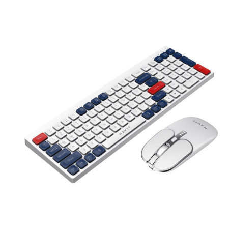 KIT TECLADO + MOUSE HAVIT KB830WB-SP INALAMBRICO BT TRICOLOR