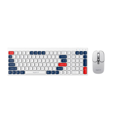 KIT TECLADO + MOUSE HAVIT KB830WB-SP INALAMBRICO BT TRICOLOR