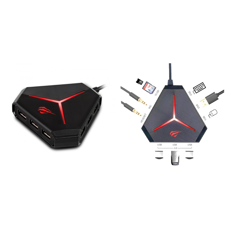 HUB USB HAVIT H95 MULTIFUNCION 10 EN 1 GAMER