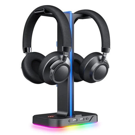 SOPORTE GAMER HAVIT TH-650 PARA AUDIFONOS RGB NEGRO
