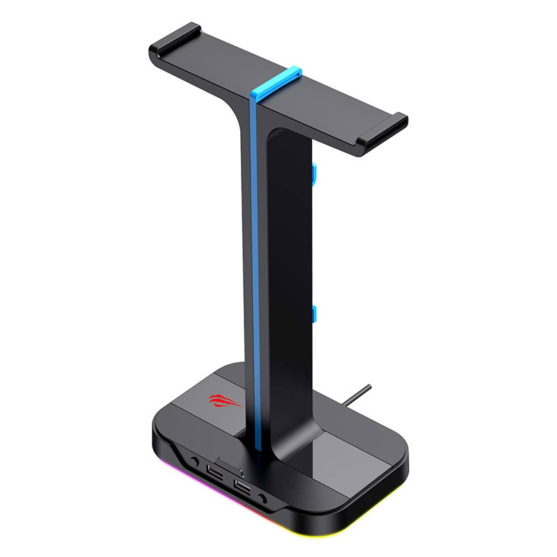 SOPORTE GAMER HAVIT TH-650 PARA AUDIFONOS RGB NEGRO