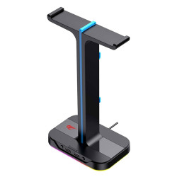 SOPORTE GAMER HAVIT TH-650 PARA AUDIFONOS RGB NEGRO