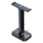 SOPORTE GAMER HAVIT TH-650 PARA AUDIFONOS RGB NEGRO