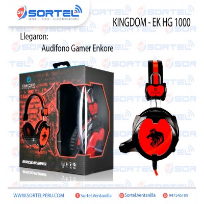 Audífono Gamer Enkore Kingdom - Ekhg 1000 Pc - Rojo