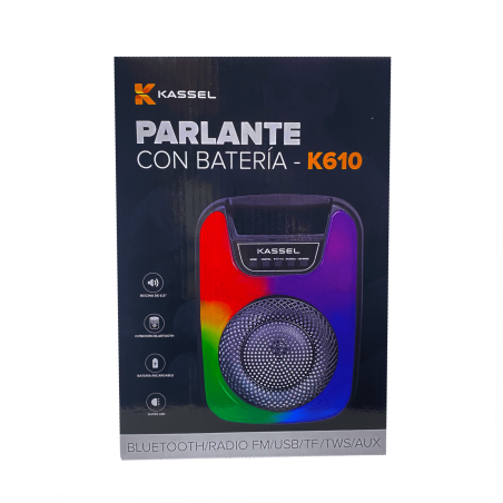 PARLANTE PORTATIL KASSEL K610 BLUETOOTH RGB