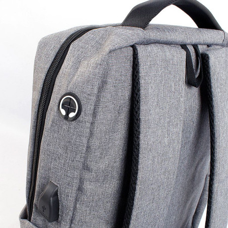 MOCHILA PARA LAPTOP 15.6 GRIS USB BA-03 MARVO