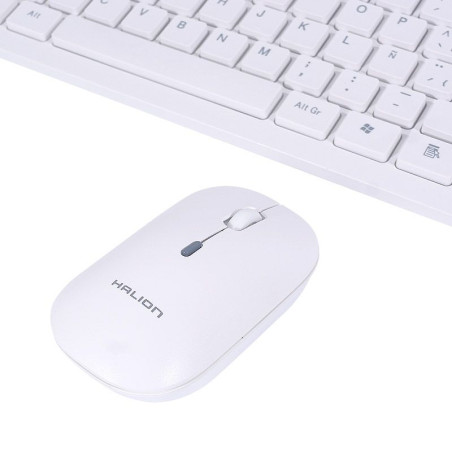 KIT TECLADO + MOUSE HALION HA-K652C INALAMBRICO BLANCO