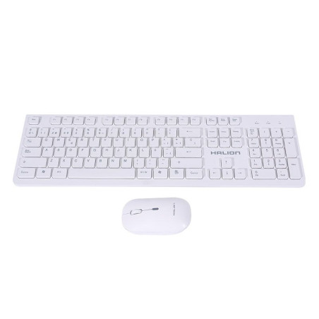 KIT TECLADO + MOUSE HALION HA-K652C INALAMBRICO BLANCO