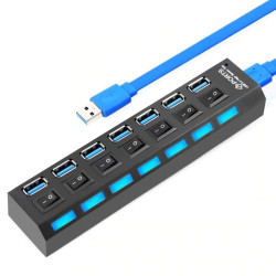 HUB USB CBT CB2019 3.0 7 PUERTOS  SWITH INDEPENPENDIENTE