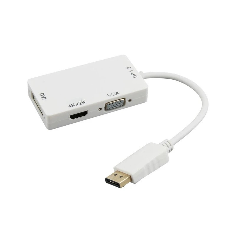 ADAPTADOR COMVERSOR 3 EN 1 DISPLAY PORT A HDMI, VGA Y DVI