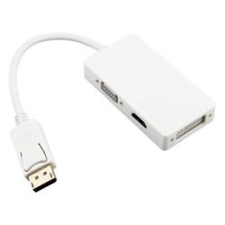 ADAPTADOR COMVERSOR 3 EN 1 DISPLAY PORT A HDMI, VGA Y DVI