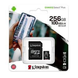 TARJETA MICRO SD KINSTON CANVAS SELECT PLUS DE 256GB A 100 Mbps