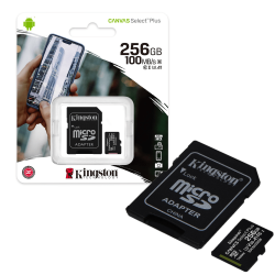 TARJETA MICRO SD KINSTON CANVAS SELECT PLUS DE 256GB A 100 Mbps