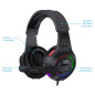 COMBO GAMER 5 EN 1 ENKORE BRAVIO5 ENT G1000-5 TECLADO + MOUSE + AUDIFONO + PARLANTES + PAD MOUSE