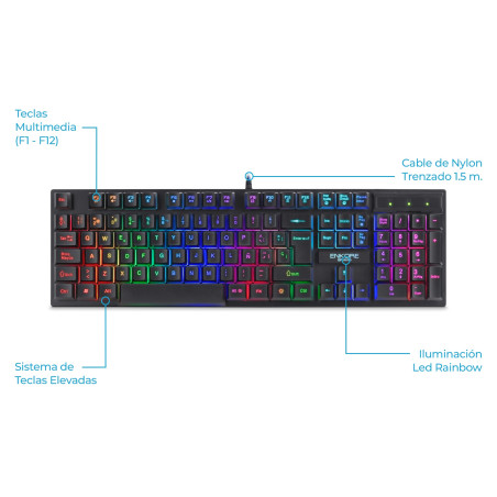 COMBO GAMER 3 EN 1 ENKORE BRAVIO3 G1000-3 TECLADO + MOUSE + PAD MOUSE