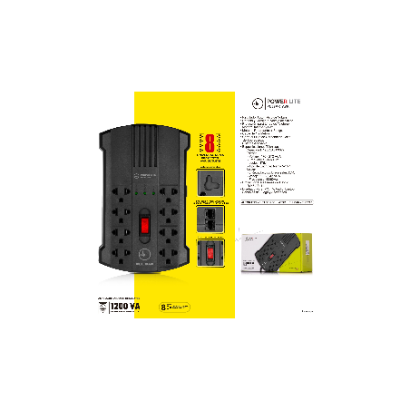 ESTABILIZADOR POWER LITE PULSAR AVR PLI1200 1200VA/600W 8 SALIDAS