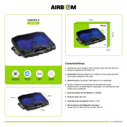COOLER PARA LAPTOP AIRBOOM VORTEX2 AB007