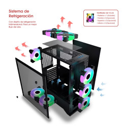 CASE O GABINETE GAMER PARA PC CYBERTEL KILLER CBX5016 RGB VIDRIO TEMPLADO