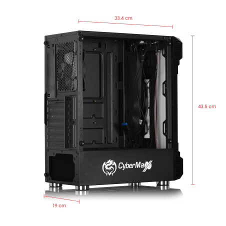 CASE O GABINETE GAMER CYBERTEL SAMURAI CBX5021 RGB VIDRIO TEMPLADO