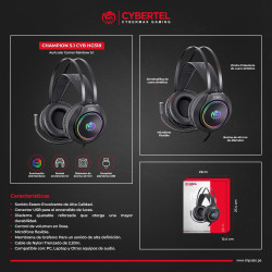 AUDIFONO GAMER CYBERTEL CHAMPION 5.1 CYB HG518U RGB