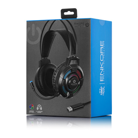 AUDIFONO GAMER ENKORE ACTIVE 5.1 EKHG1004U USB RGB