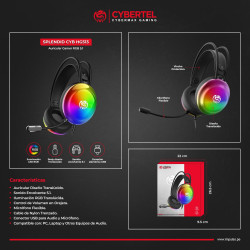 AUDIFONO GAMER CYBERTEL SPLENDID CYB HG513 USB RGB