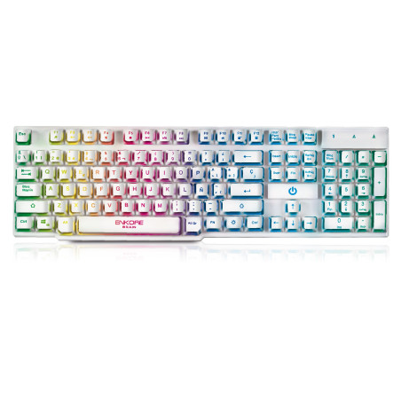 TECLADO GAMER ENKORE BRAIN ENK603W USB RAMBOW RGB