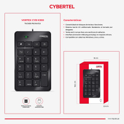 TECLADO USB NUMERICO CYBERTEL VORTEX CYB K300