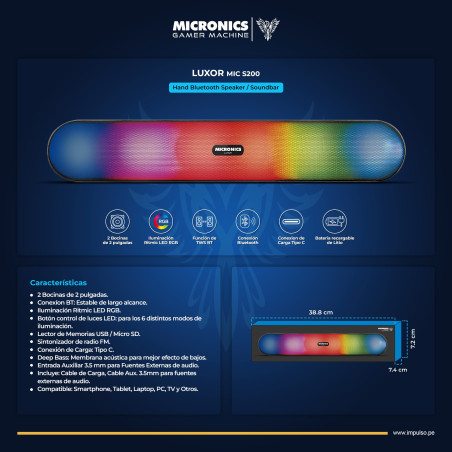 PARLANTE  MICRONICS LUXOR MIC S200 BLUETOOTH