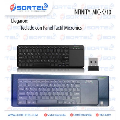 teclado inalambrico con toush pad micronics