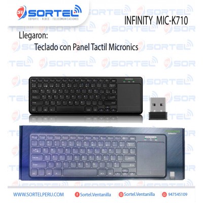 TECLADO SMART INALAMBRICO CON PANEL TACTIL MICRONICS INFINITY MIC 710