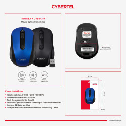MOUSE INALAMBRICO CYBERTEL VORTEX+ CYB M317