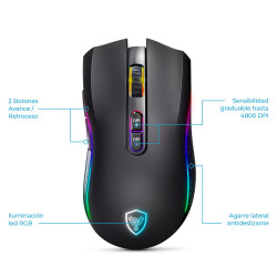 MOUSE  GAMER USB MICRONICS KRIPTON GM801-3M RGB DPI4800 8B