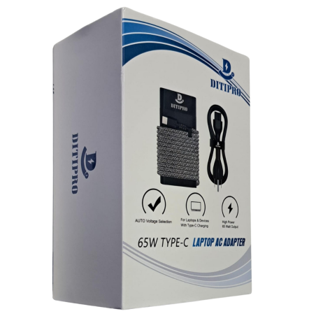 CARGADOR DITIPRO TIPO-C ORIGINAL PARA LAPTOP 65W 5V A 20V