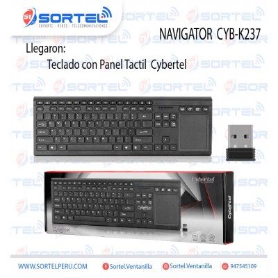 Teclado inalambrico con toush pad cybertel en ventanilla