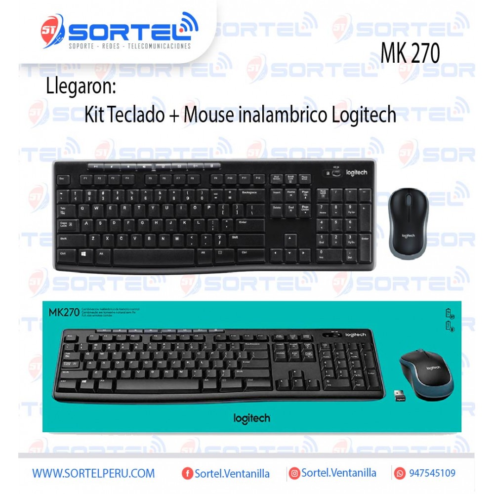 KIT TECLADO + MOUSE LOGITECH MK270 INALAMBRICO