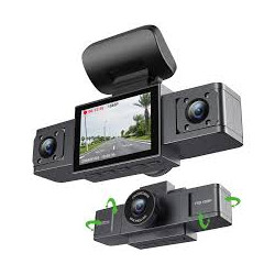 CAMARA DE SAPICADERO DASH CARM DE 3 CANALES PARA CARRO GRABADORA DE VIDEO CON TRES LENTES