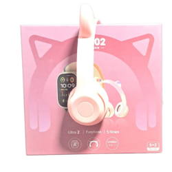 KIT TK702 AUDIFONO + SMAR WATCH ULTRA 2 BLUETOOTH CON 5 CORREAS