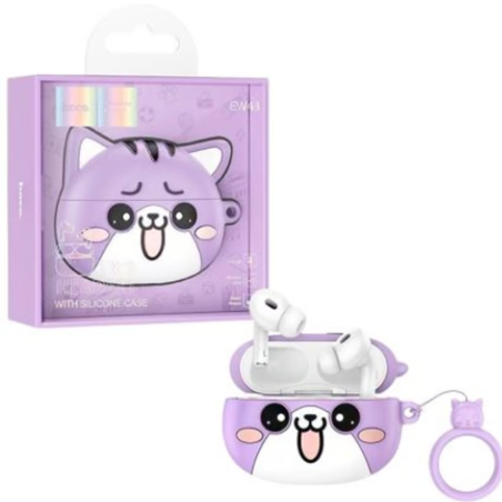 AUDIFONO HOCO EW48 TWS HEADSET BLUETOOTH CON FUNDA DE GATITO