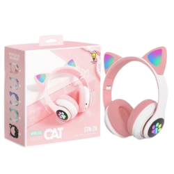 AUDIFONO BLUETOOTH CAT STN-28 CON OREJAS DE GATO RGB