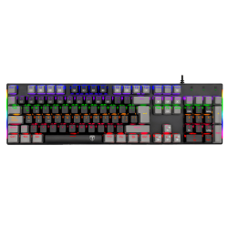 TECLADO MECANICO T-DAGGER NAXOS RAINBOW, SPANISH T-TGK310- GW-SP BLACK/GREY RED SWICH