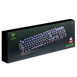TECLADO MECANICO T-DAGGER NAXOS RAINBOW, SPANISH T-TGK310- GW-SP BLACK/GREY RED SWICH