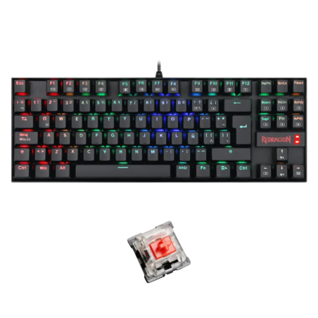 TECLADO GAMER REDRAGON KUMARA K552RGB BLACK RED SWITCH, ESPAÑOL
